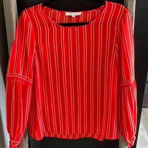 Orange/red long sleeve dress shirt